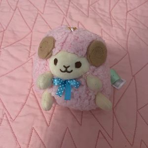 Amuse Light Pink Sheep/Ram Plushie Keychain